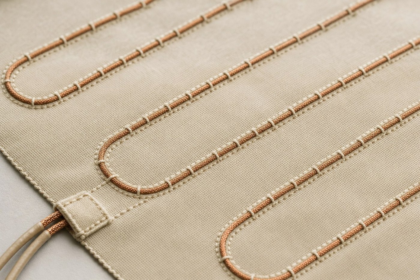 Couched wire heating element