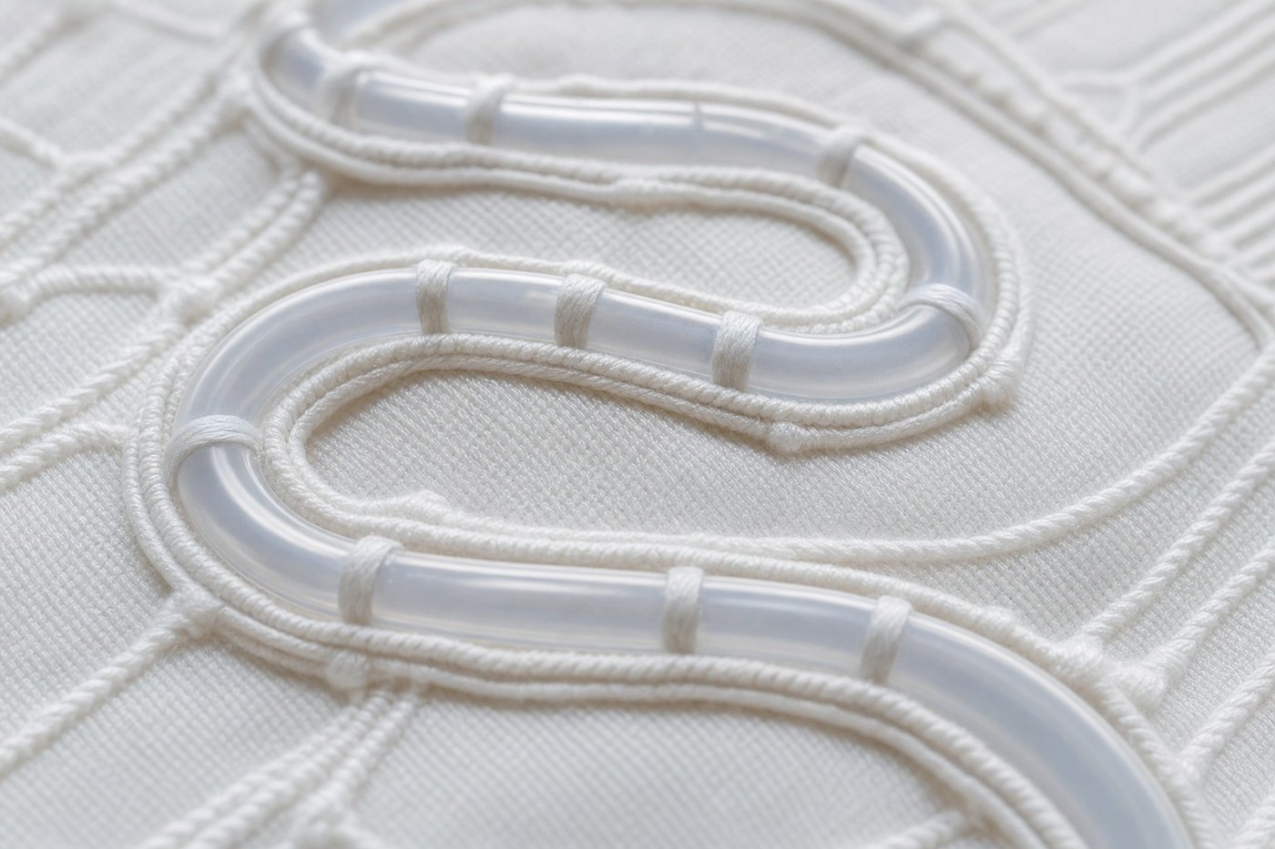 Silicone tubing in textile carrier
