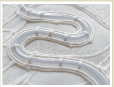 Silicone tubing in textile carrier