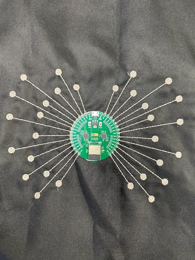 Radial sensor coupon with conductive traces to silver electrode pads