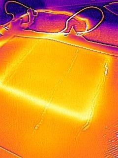 Thermal image of an embroidered heated panel